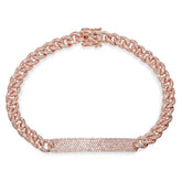 1.49ct 14k Rose Gold Diamond Pave Chain Bracelet